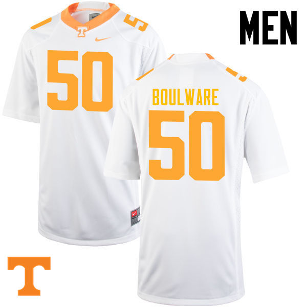 Men #50 Venzell Boulware Tennessee Volunteers College Football Jerseys-White - Click Image to Close